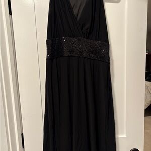 Evan Picone Black Halter Neck Dress with Sequin Detail